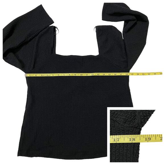 NWT Anthropologie Maeve Textured Sweetheart Top - Black - XL - Picture 3 of 14